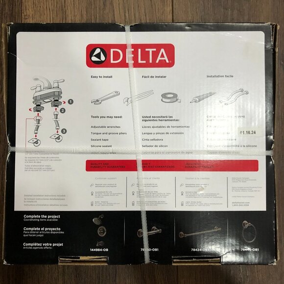 Delta Porter 2-Handle Centerset Bathroom Faucet Oil Rubbed Bronze Monoblock - Picture 6 of 9